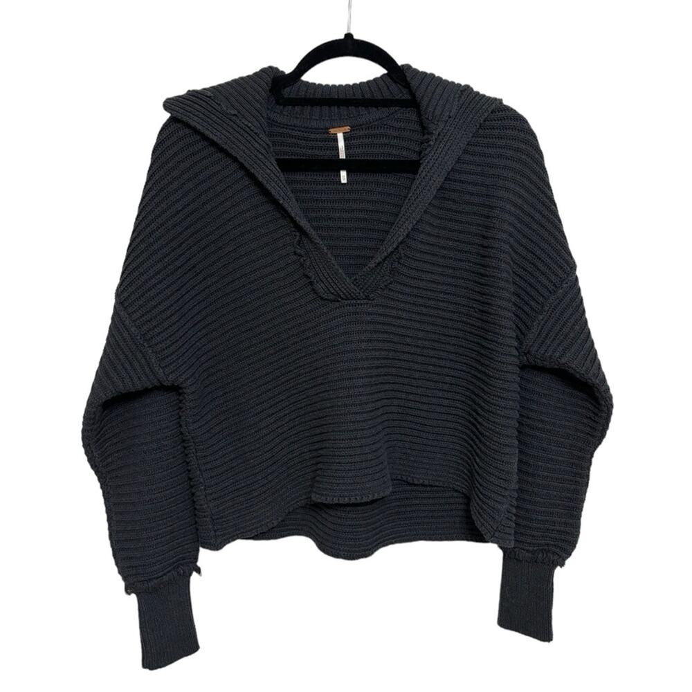 Free People Marlie Pullover Sweater in Dark Gray - Size XS